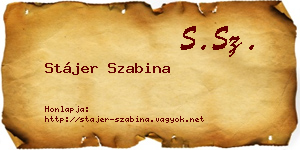 Stájer Szabina névjegykártya